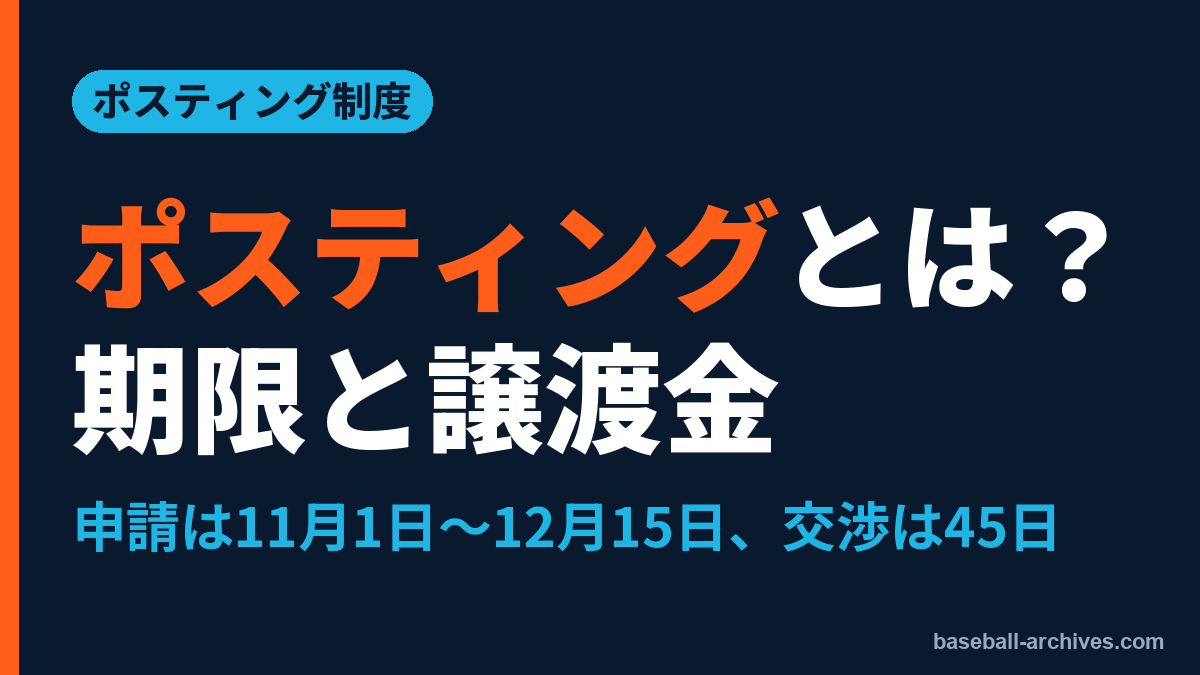 ポスティングとは？期限・譲渡金・何年目からを日本人8人で解説